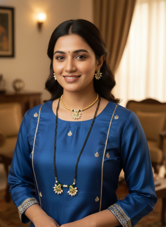 Green Moti Layered Set