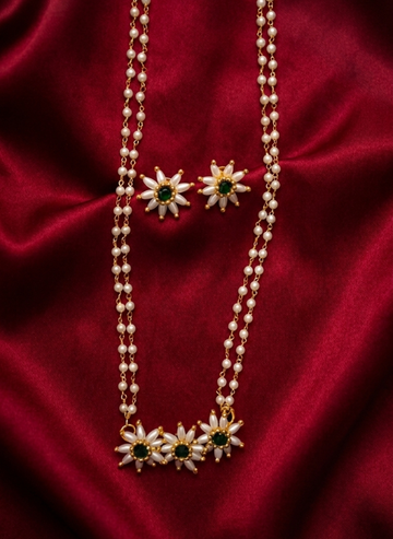 Prajakta Long Necklace with Earrings