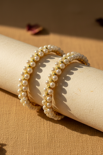 White Moti Bangles