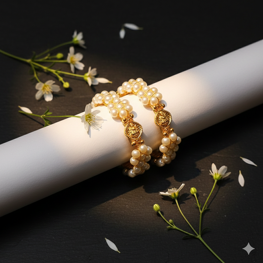 Moti & Golden coin kada style bangles