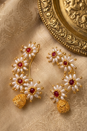 Red Prajakta Earcuffs